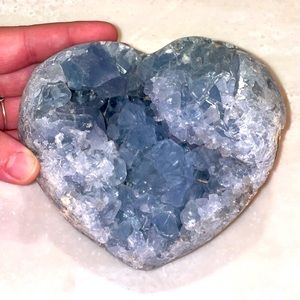 LG Blue Celestite Heart Geode